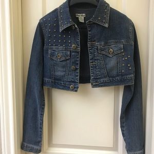 Crop Denim Jacket with Detailing